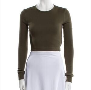 Wardrobe.NYC Green Long Sleeve Crop Top Sz XS